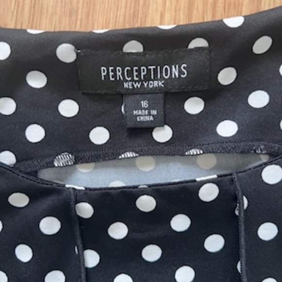 Perceptions Polka Dot Dress A Line Black White 16 - Picture 15 of 16